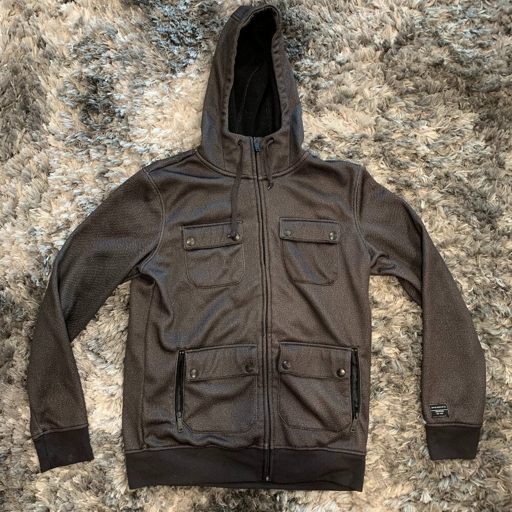 Empyre Surplus Co. Sweate Men M Gray  Hooded Full Zip Lined Pocket RN 116442